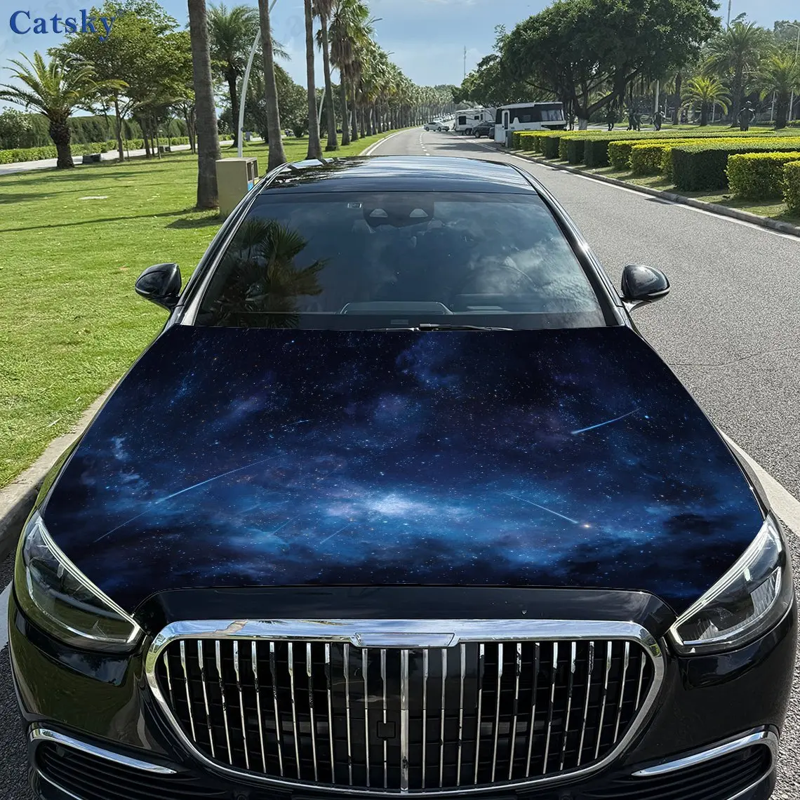 

Galaxy and Stars Car Vinyl Wraps - Suitable For Most Engine Hood,Bubble-free Design,Waterproof,Cleanable And Convenient Durable
