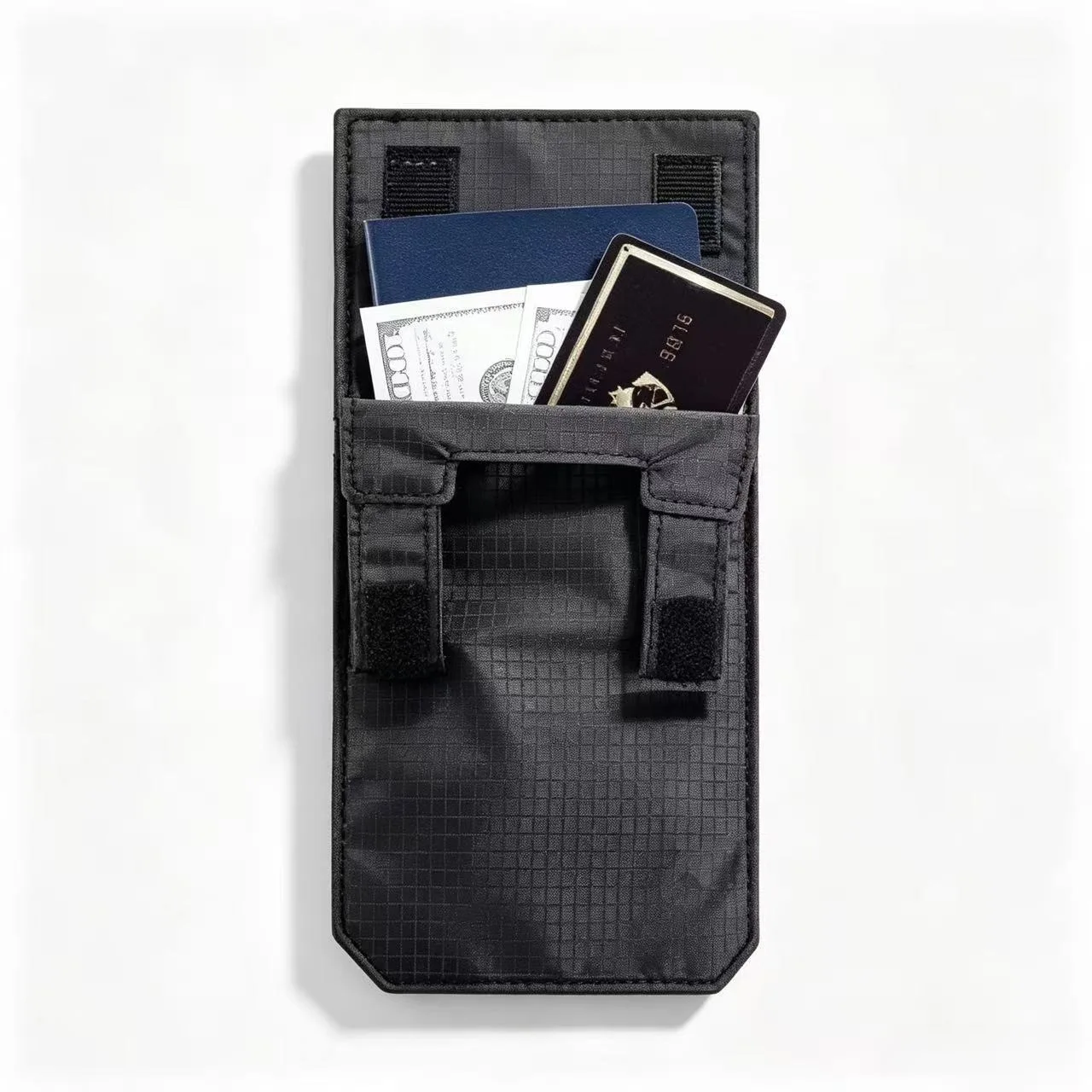 Belt Wallet Travel Anti Theft Ultra Thin Hidden Nylon Pouch Hook Loop 2 Compartments Slim Portable Daily