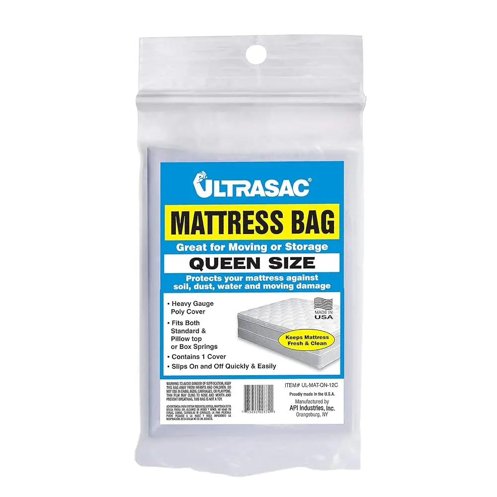 

High Performance Queen Size Mattr 2.0 Mil (Eq) Clear Cover Waterproof Bags - 70"" X 92"" - Pa Of 1 - For Moving, Storage, &