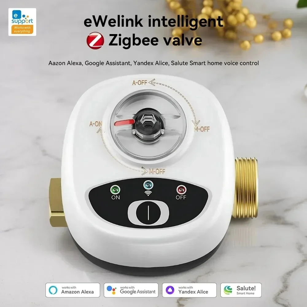 

Zigbee3.0 Smart Water Valve Wireless Control IP65 Waterproof Ball Valve for DN15/DN20/DN25 Works with eWeLink iAlexa