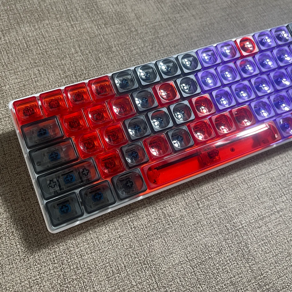 No Carving Transparent Key Caps LCK Low Profile PC Material 1U Gaming Mechanical Keyboard Keycaps MX Switch Keyboard Accessories