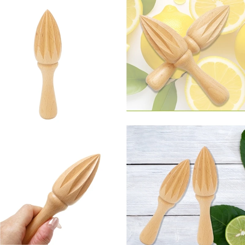 Beechs Wood Handhelds Citruses Juicers Manual Lemon Squeezer Kitchen Juicing Tool Orange Lemon Hand Juicers Easy to Hold