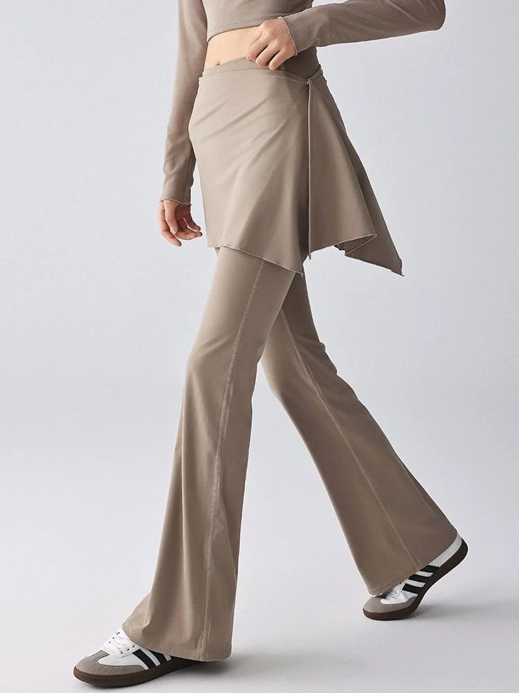 

One-Piece Yoga Pants Women's Autumn New High Waist Lift Pilates Training Sports Flared Trousers Fitness Trousers