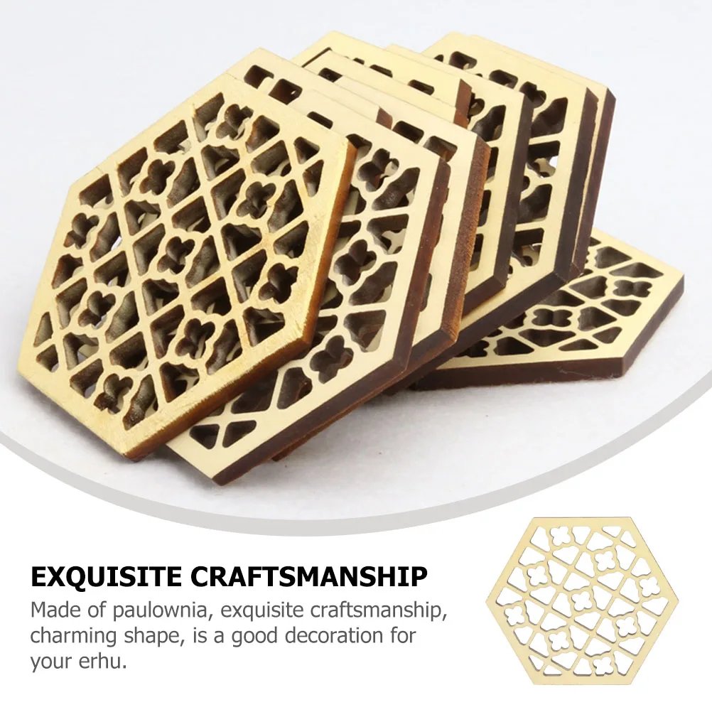 

2pcs Sound Useful Erhu Sound Windows Windows Paulownia Simple Hexagonal Accessories Instruments Craftsmanship Quality Violin