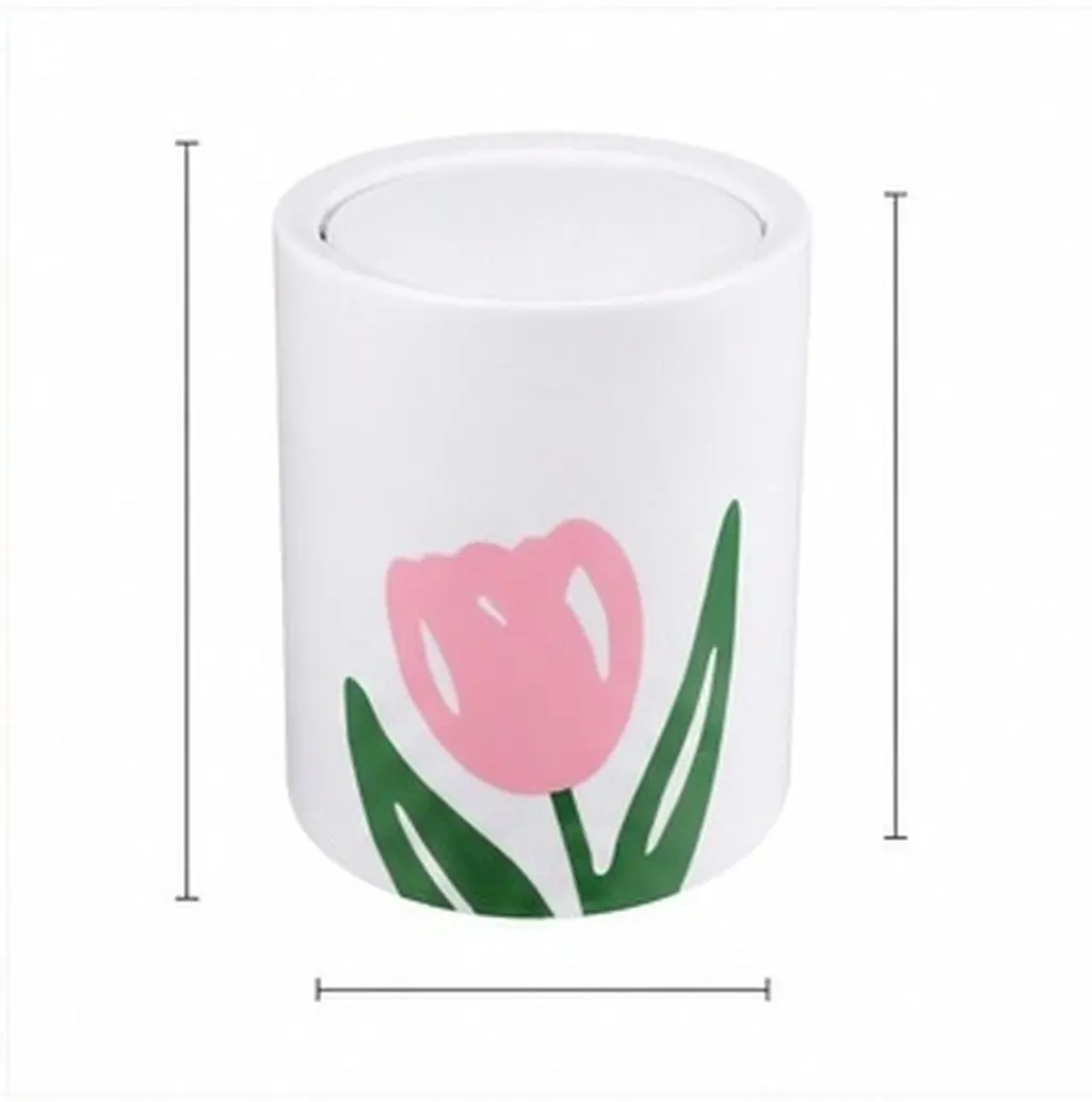 Creative Tulip Kitchen Garbage Can Home Large Capacity Artistic Design Household Bathroom Bedroom Trash Container