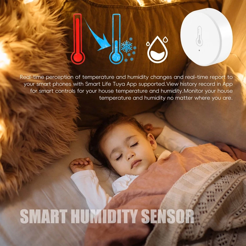 Tuya Smart Zigbee 3.0 Smart Temperature And Humidity Sensor Battery Powered Security With Tuya Smart Life App Alexa