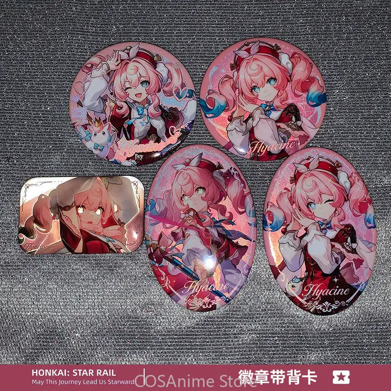 

Honkai: Star Rail Hyacine Game Cosplay Reflect light Button Pin Cute Anime Brooch Badge Backpack Accessories
