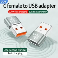 Olaf 10Gbps 120W USB Type C To USB A Adapter USB 3.1 to Type C OTG Converter Connector For Macbook iPad Huawei Xiaomi Samsung