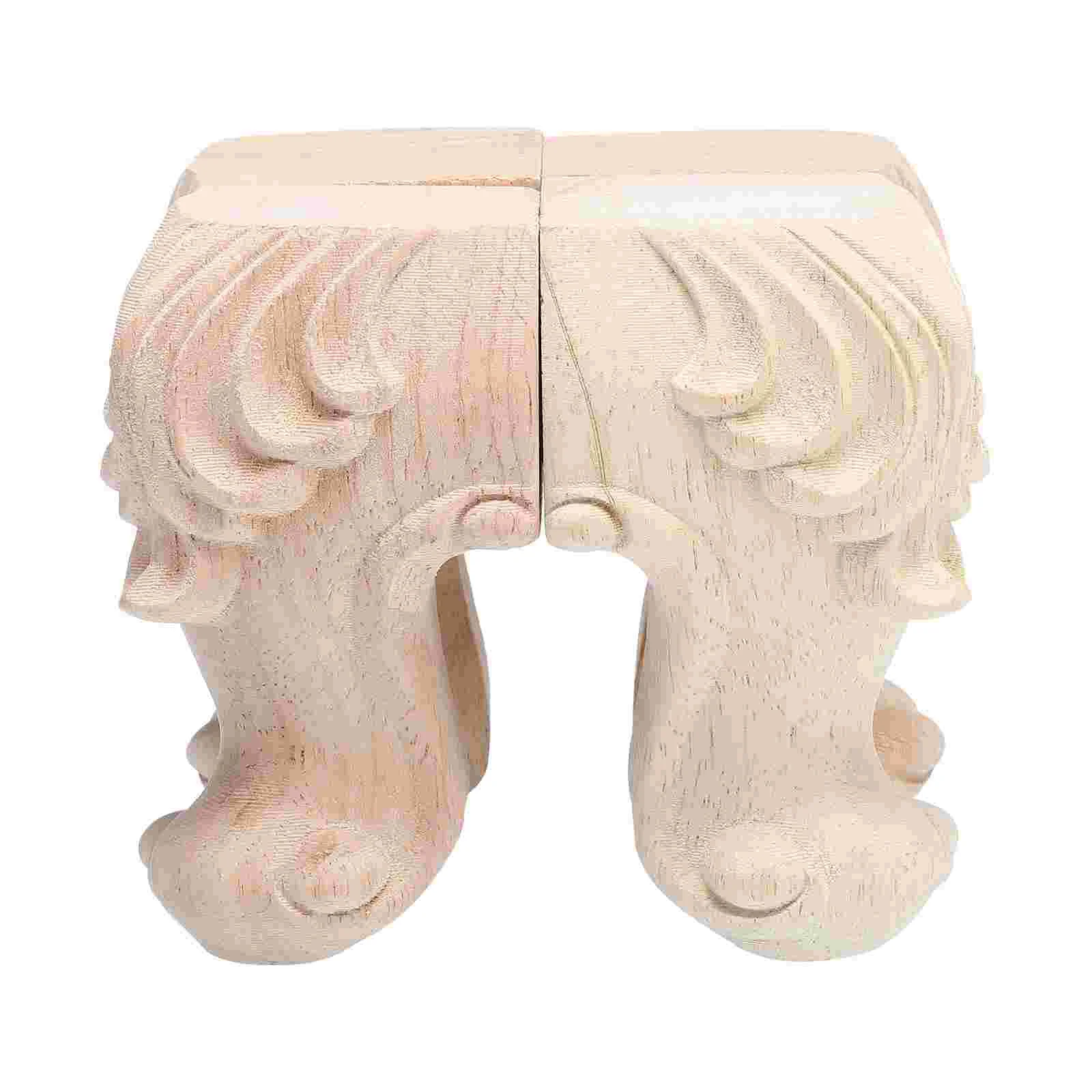 

4 Pcs Table Legs Furniture Wooden Cabinet Carving Feet European Style Supporting Accessories Household Sofa