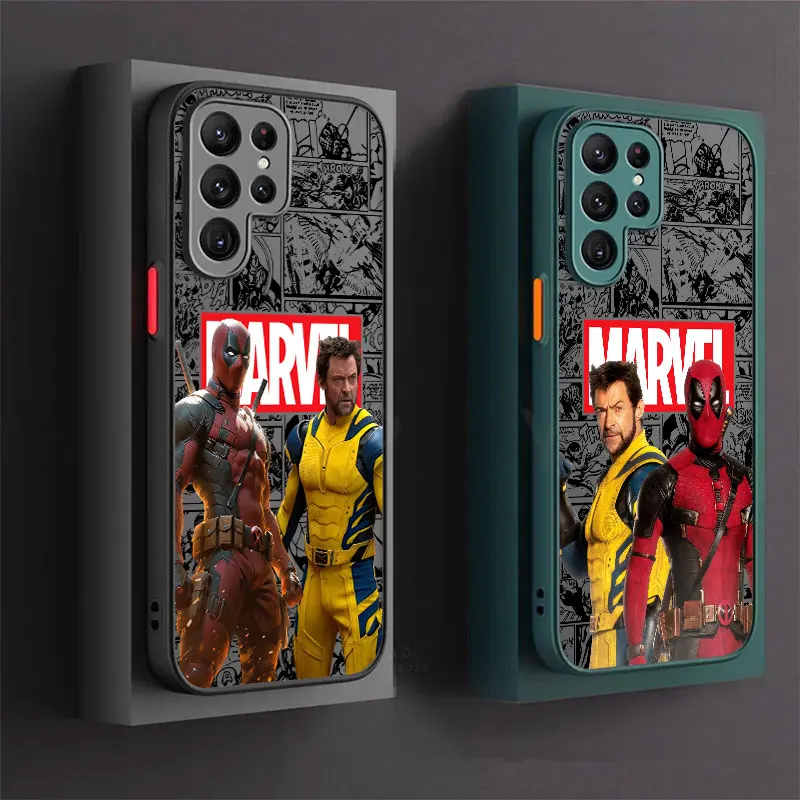 Deadpool 3 Wolverine Marvel Logo Phone Case For Samsung Galaxy S24 Case S23 Ultra S22 S21 FE S10 Plus For Samsung Note 20 Covers