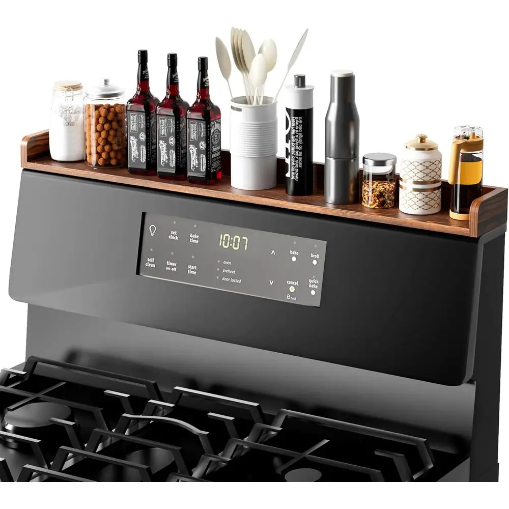 

Fun Memories Stove Top Shelf, 30" Magnetic Shelf for Kitchen Stove, Pine Wood Stove Shelves, Wall Mounted Shelves for Home Stora