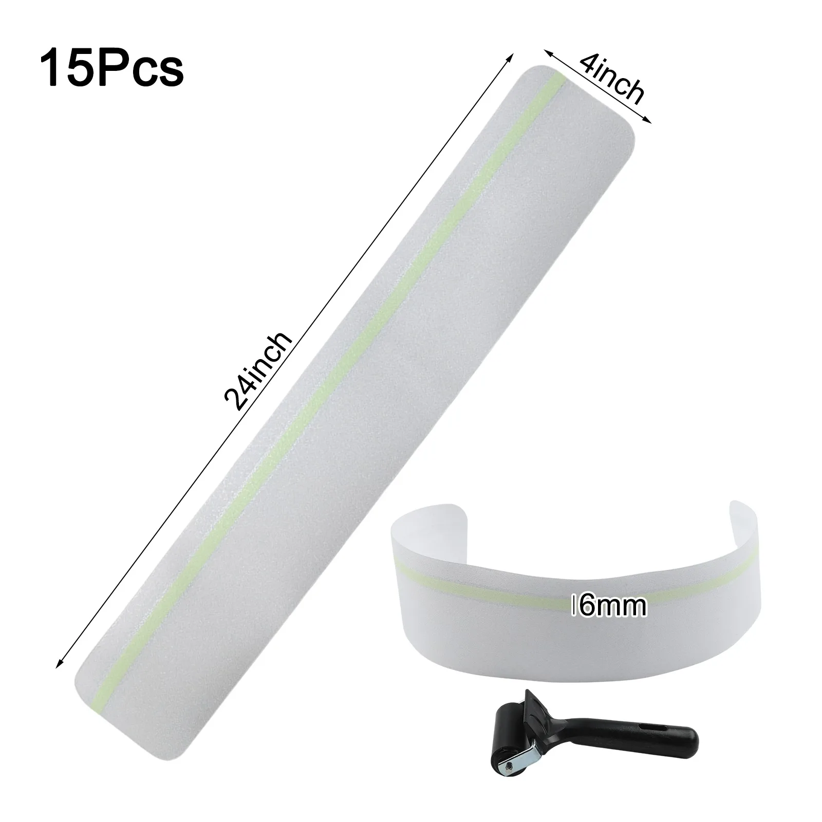 

15 шт. Прозрачная противоскользящая лента для лестниц и ванных комнат, светящаяся в темноте, водонепроницаемая, для безопасности на полу