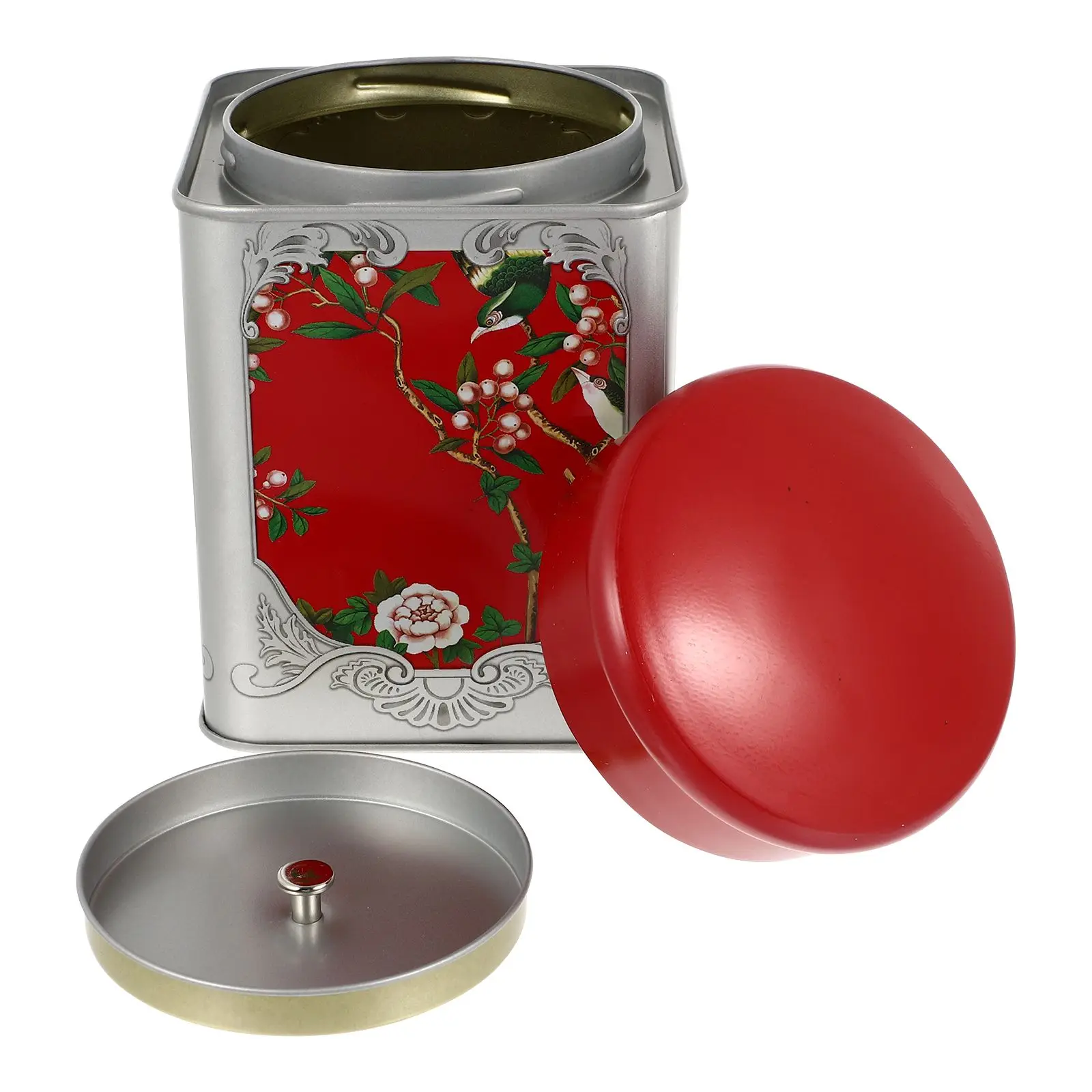 

Airtight Tea Tinplate Cans Square Containers Candies Boxes Snacks Tea Canister Jars Black Empty Reusable Storage