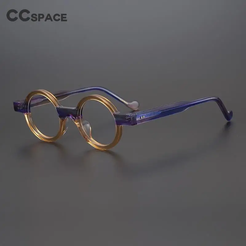55104 Vintage Round Acetate Eyeglasses Frame Men Myopia Prescription Glasses Women Optical Glasses Steampunk Eyewear