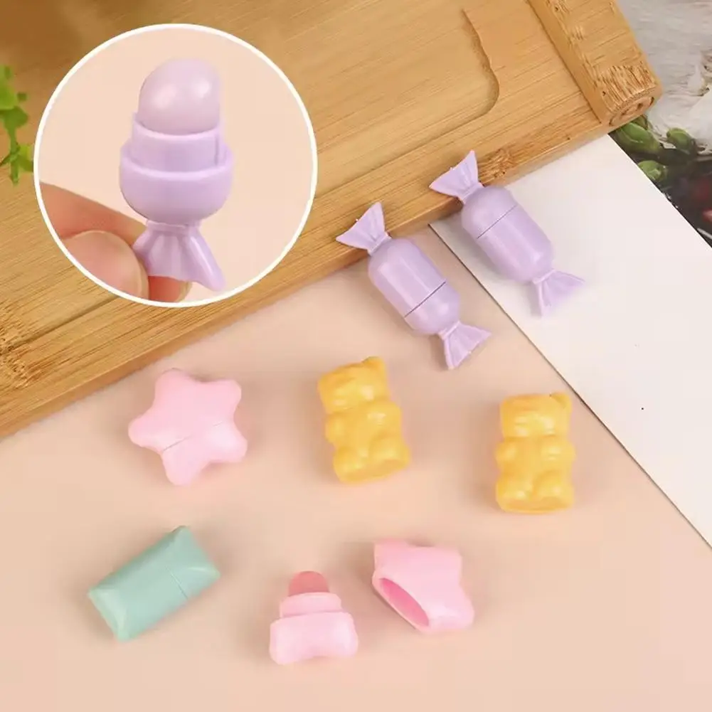 Tragbare Cartoon Mini Silikon Lippen Pinsel Nette Bär Abgewinkelt Concealer Pinsel Lip Balm Lip Gloss Concealer Make-Up Pinsel