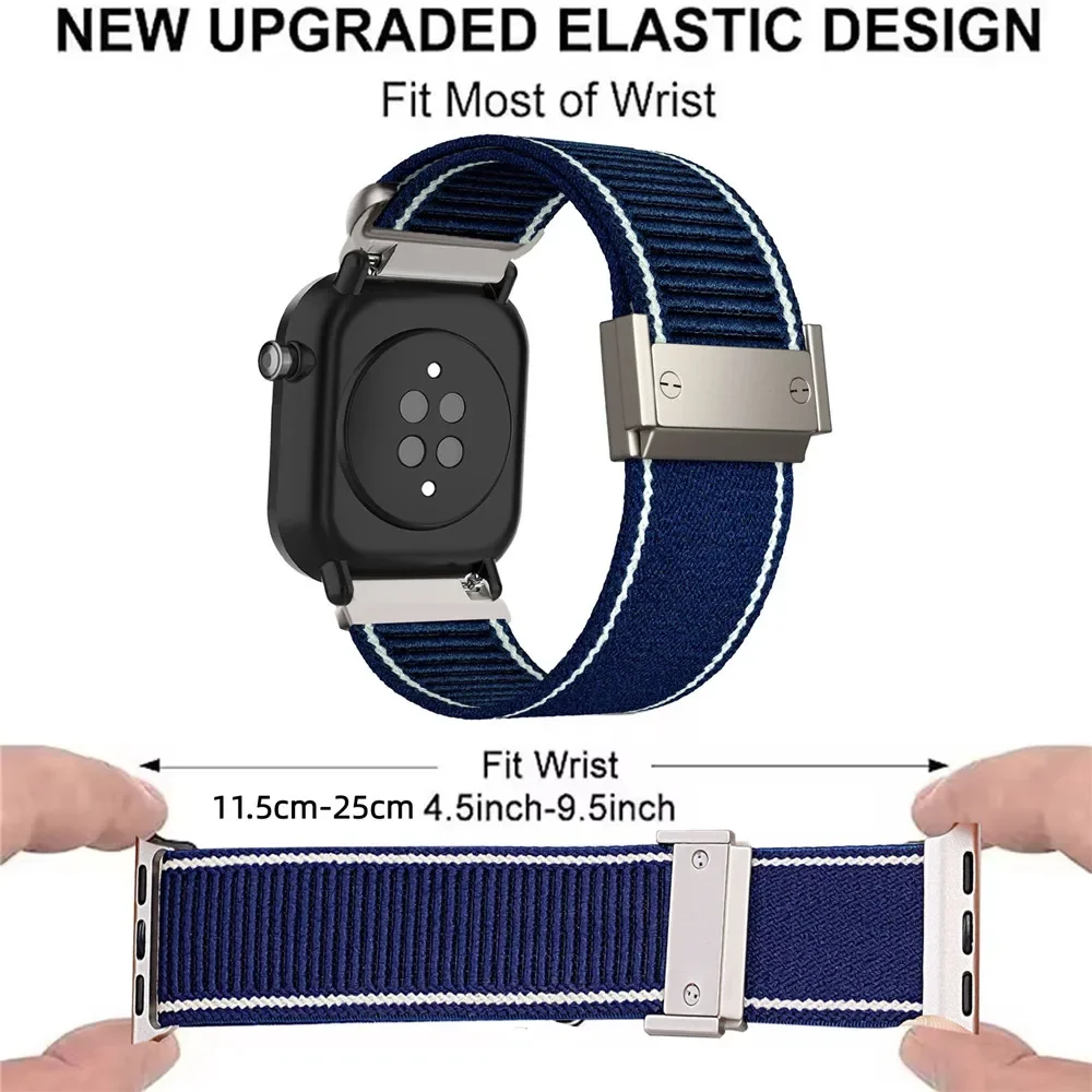 2pcs Bands for Amazfit T-Rex 3 Pro 48mm One Metal Strap and One Nylon Strap view 4