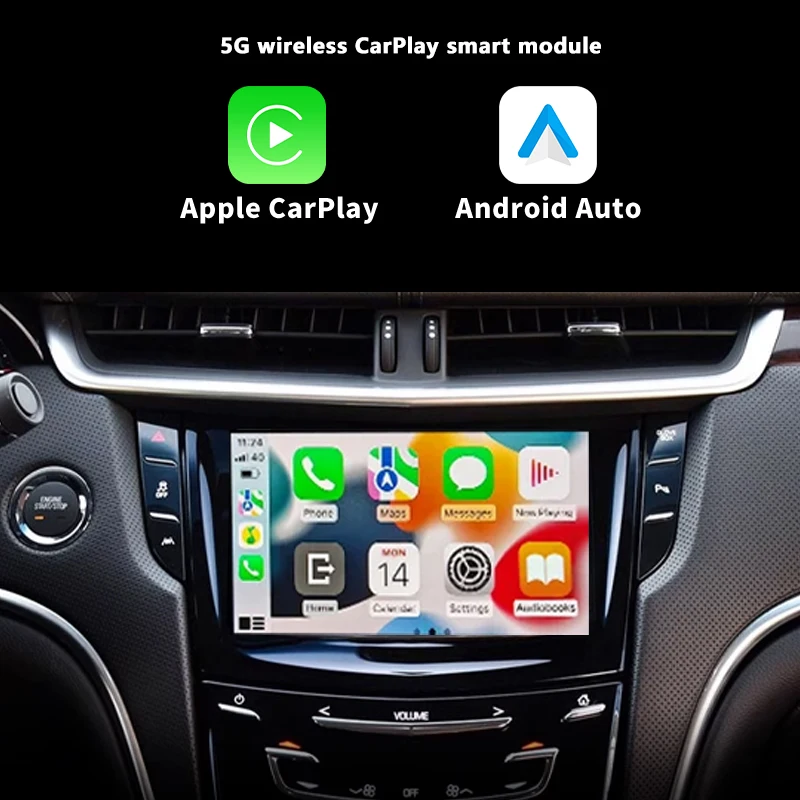 CarPlay sans fil Android Auto pour Cadillac2014-2017 ATS XT5 XTS SRX CTS 8 "LCD miroir caméra frontale