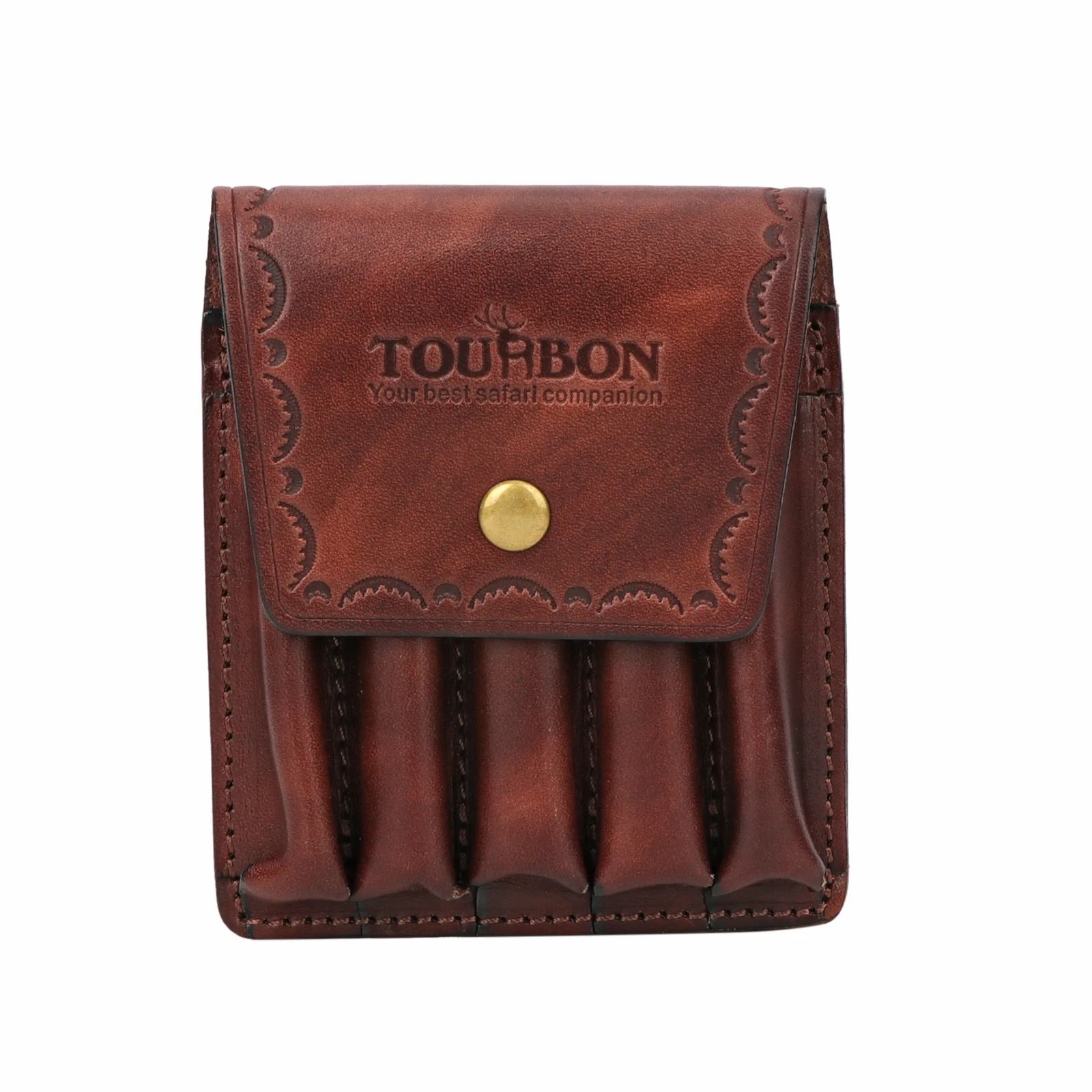 Tourbon 5 Rounds Rifle Cartridges Ammo Holder Clip Wallet Leather Bullet Pouch Carrier Shotgun Hunting Gun Accessories