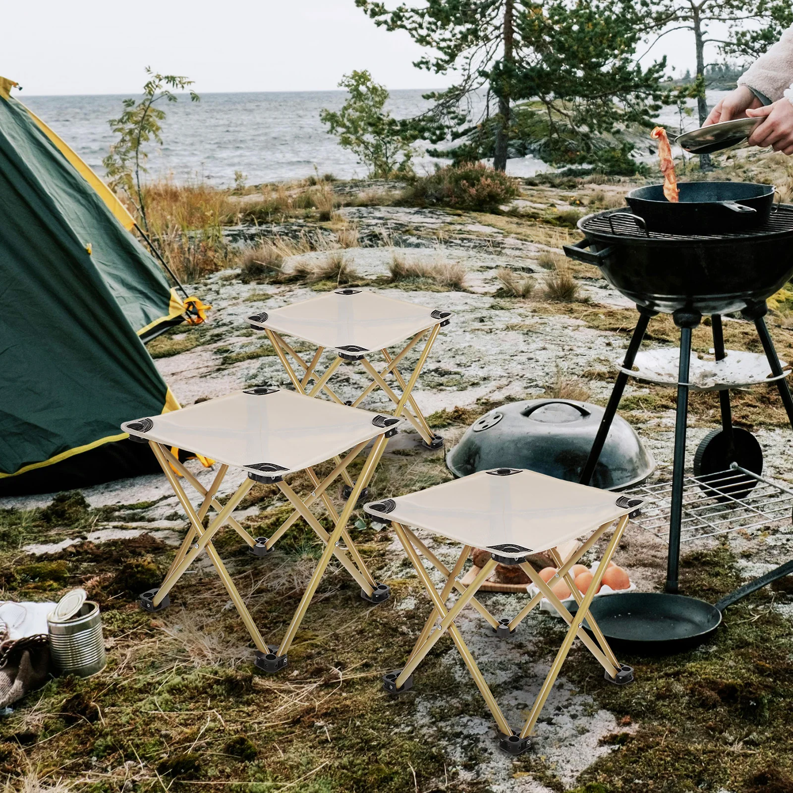 

Folding Stool Outdoor Chair Large Size Portable Camping Foot Rest Fishing Picnic Oxford Cloth Carbon Steel Foldable Stools For