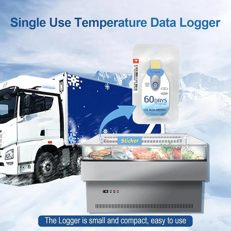 AA21-Temperature Data Logger USB Disposable PDF Temp Recorder Thermometer Logger Tempu02 60 Days For Cold Chain