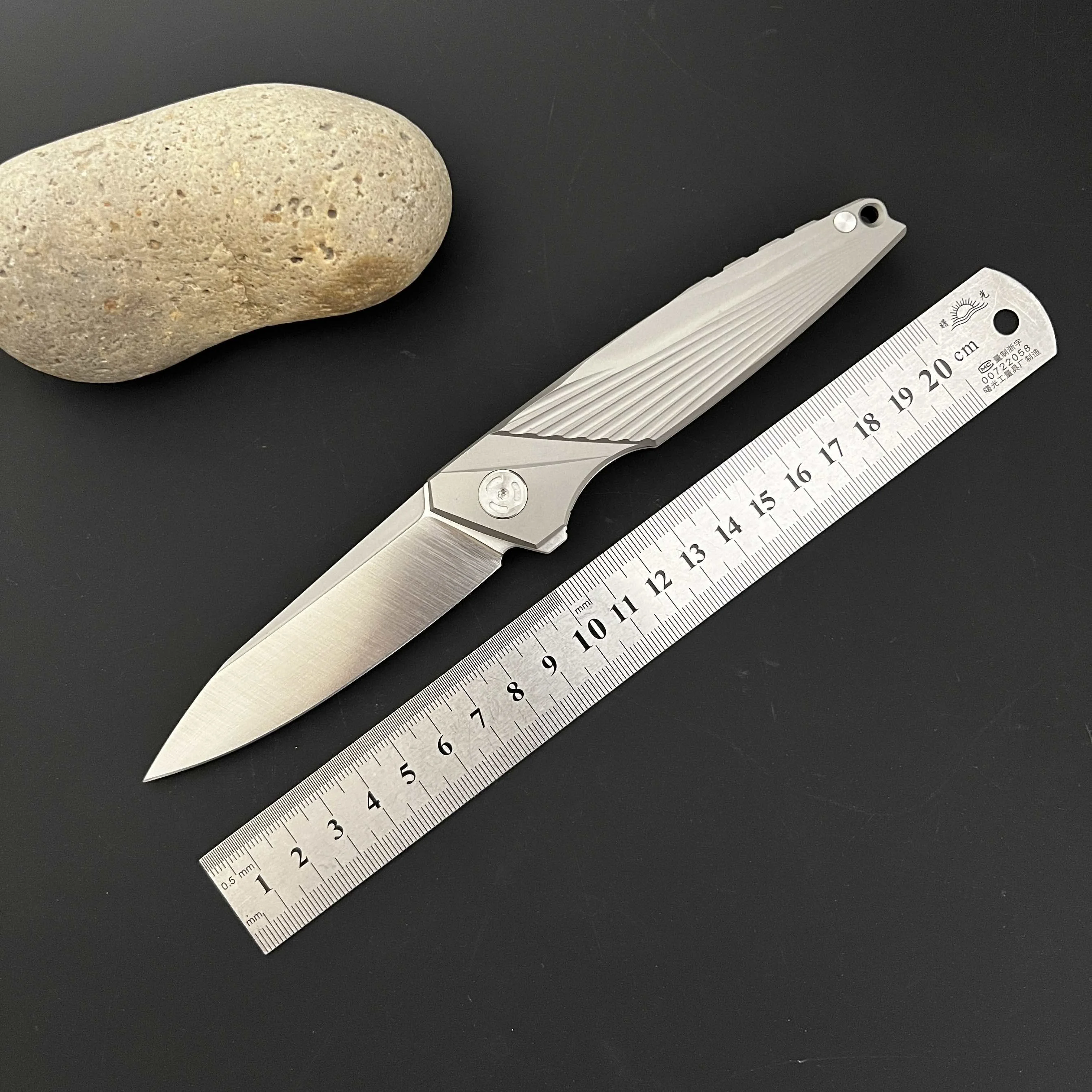 M390 powder steel high hardness sharp outdoor folding knife camping survival knife self-protection titanium alloy small knife