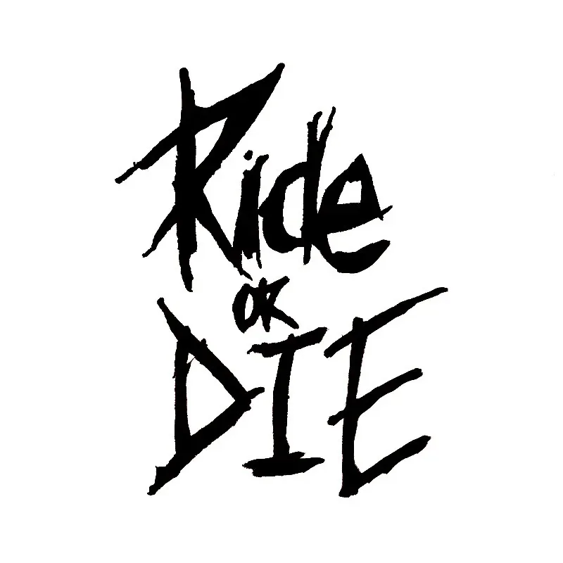 1pc Bike Frame Stickers Ride Or Die Top Tube Decals Bicycle Car Body Window Bumper Decoration Auto Motorcycle Accessories