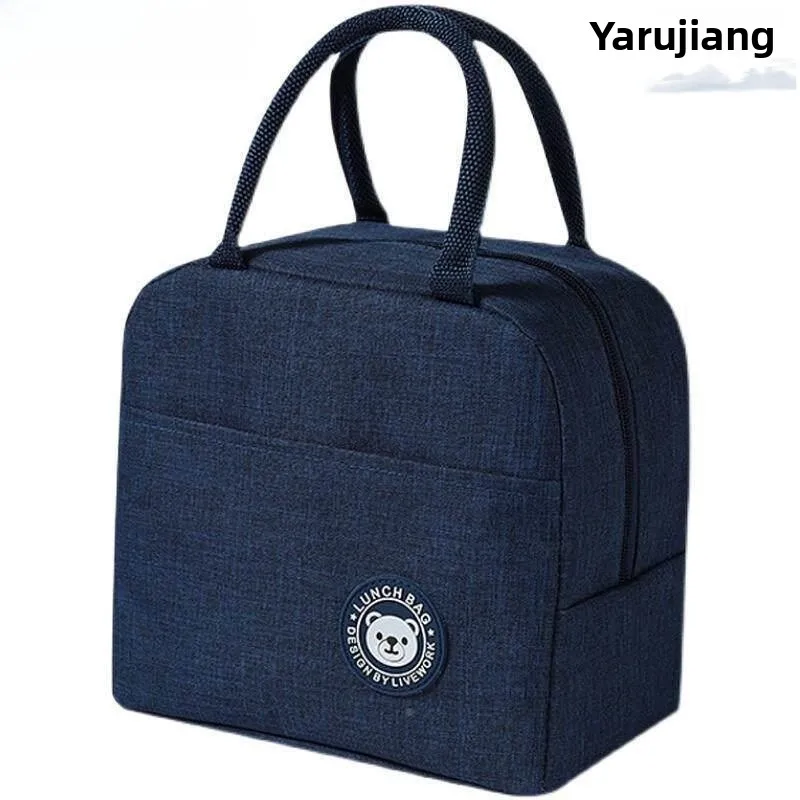 Large Canvas Handheld Men's Lunch Bag Portable Food Container Storage Bag Modern Minimalist Style Family Storage Tools