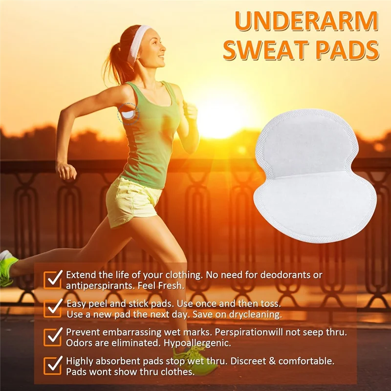 

100 PCS Armpit Sweat Pads, Disposable Sweat Pads For Sweating Non-Woven Fabric Underarm Sweat Pads For Women And Men