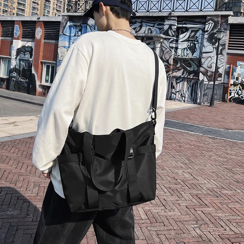 Imagen 2 del producto HOCODO, bolso de viaje impermeable para mujer, bolso de mensajero de gran capacidad para mujer, bandolera de Color sólido, bolso de hombro de nailon para mujer