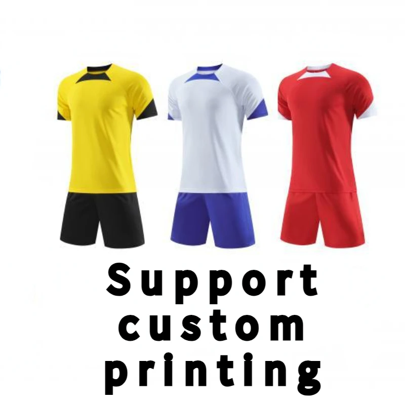 Custom Men Football Jersey Set Short Sleeve Print Number Men Soccer Kits 2023 2024 Professional Women Sport New Training Suit