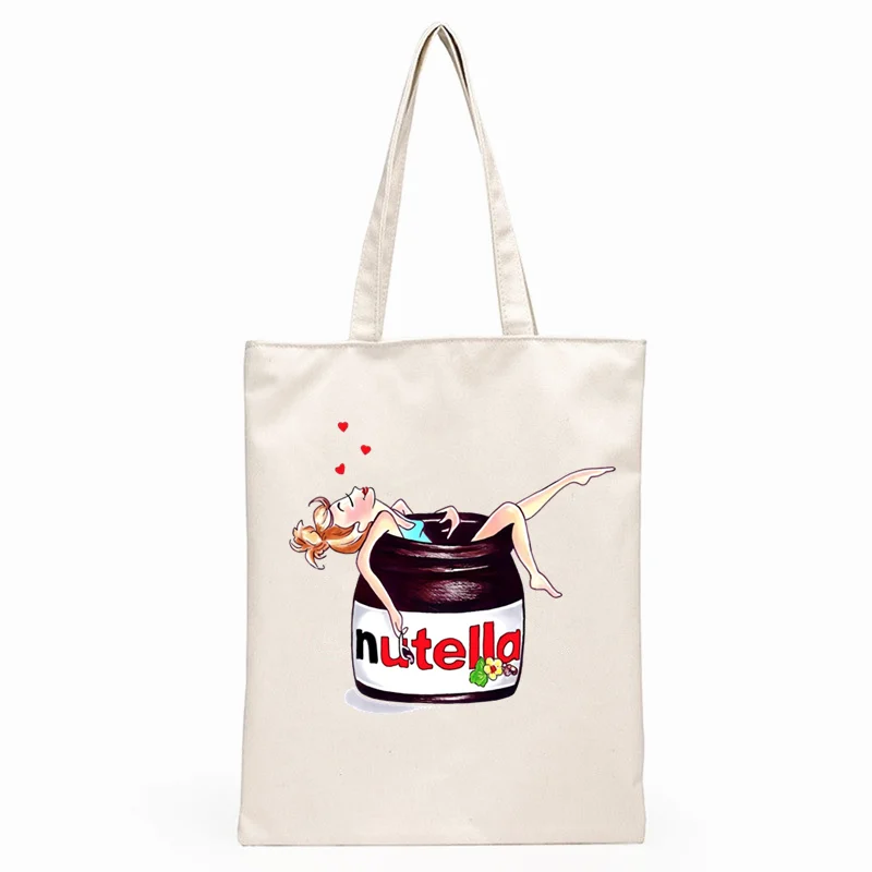 Nutella Simple Women Package Elegant Canvas Bag Handbags Shoulder Bags Casual Shopping Girls Handbag