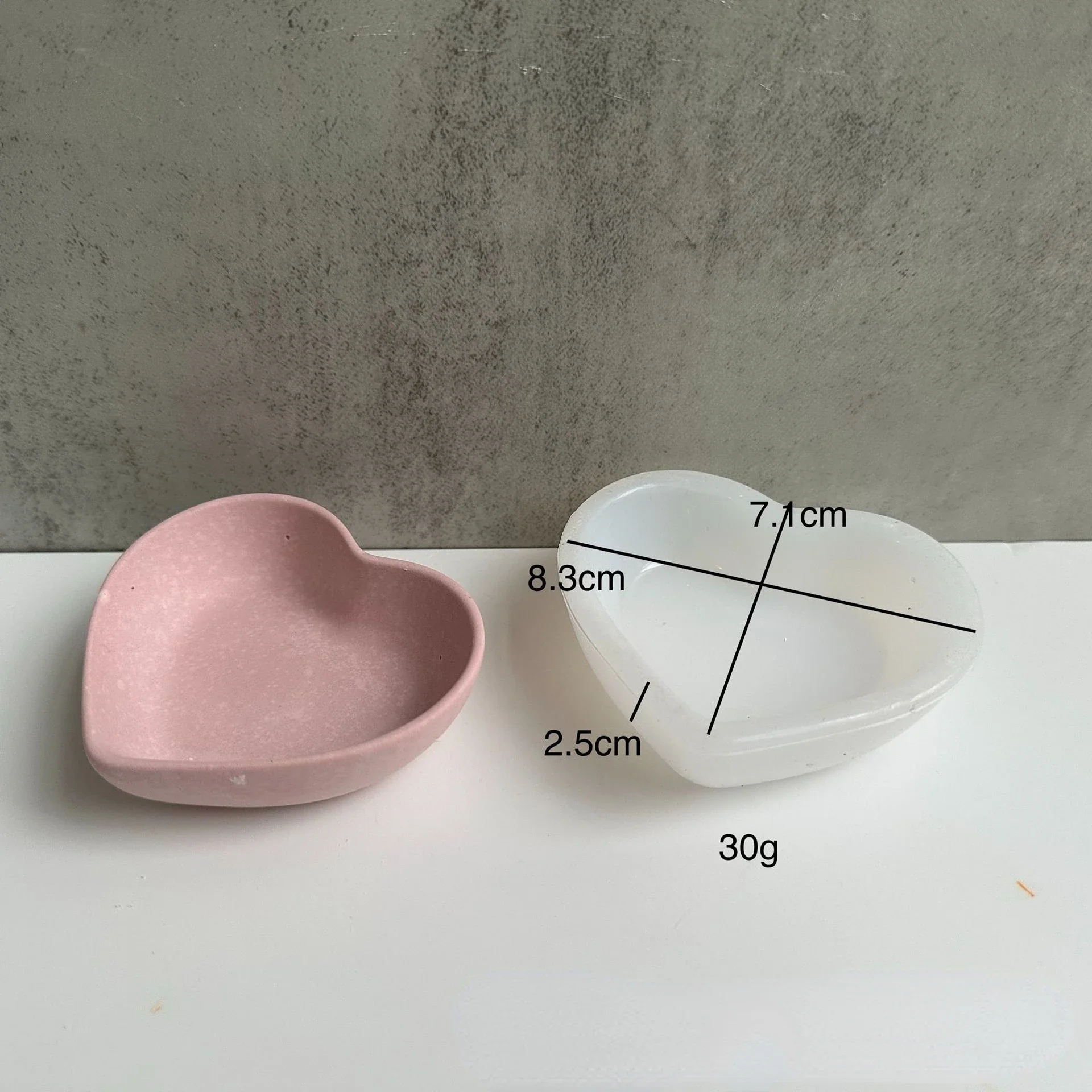 Concrete Square Heart Shape Silicone Molds DIY Handmade Epoxy Resin Jewelry Storage Tray Molds Storage Box Silicone Mold view 4