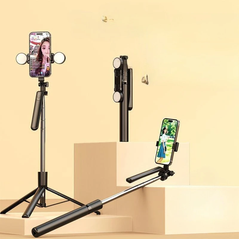 

1.8-meter selfie stick tripod, Bluetooth mobile phone 360-degree fill light handheld floor bracket