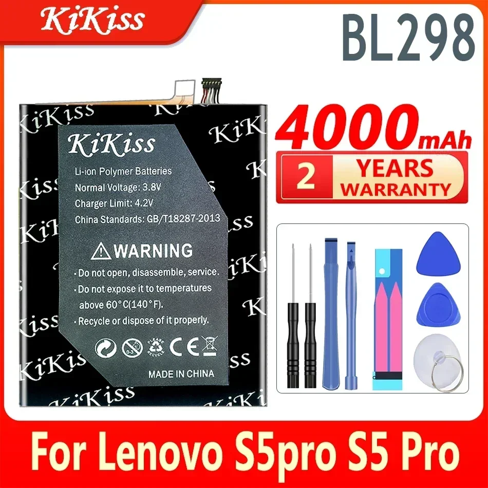 4000mAh KiKissl Battery BL298 BL 298 For Lenovo S5 Pro S5Pro Bateria High Capacity