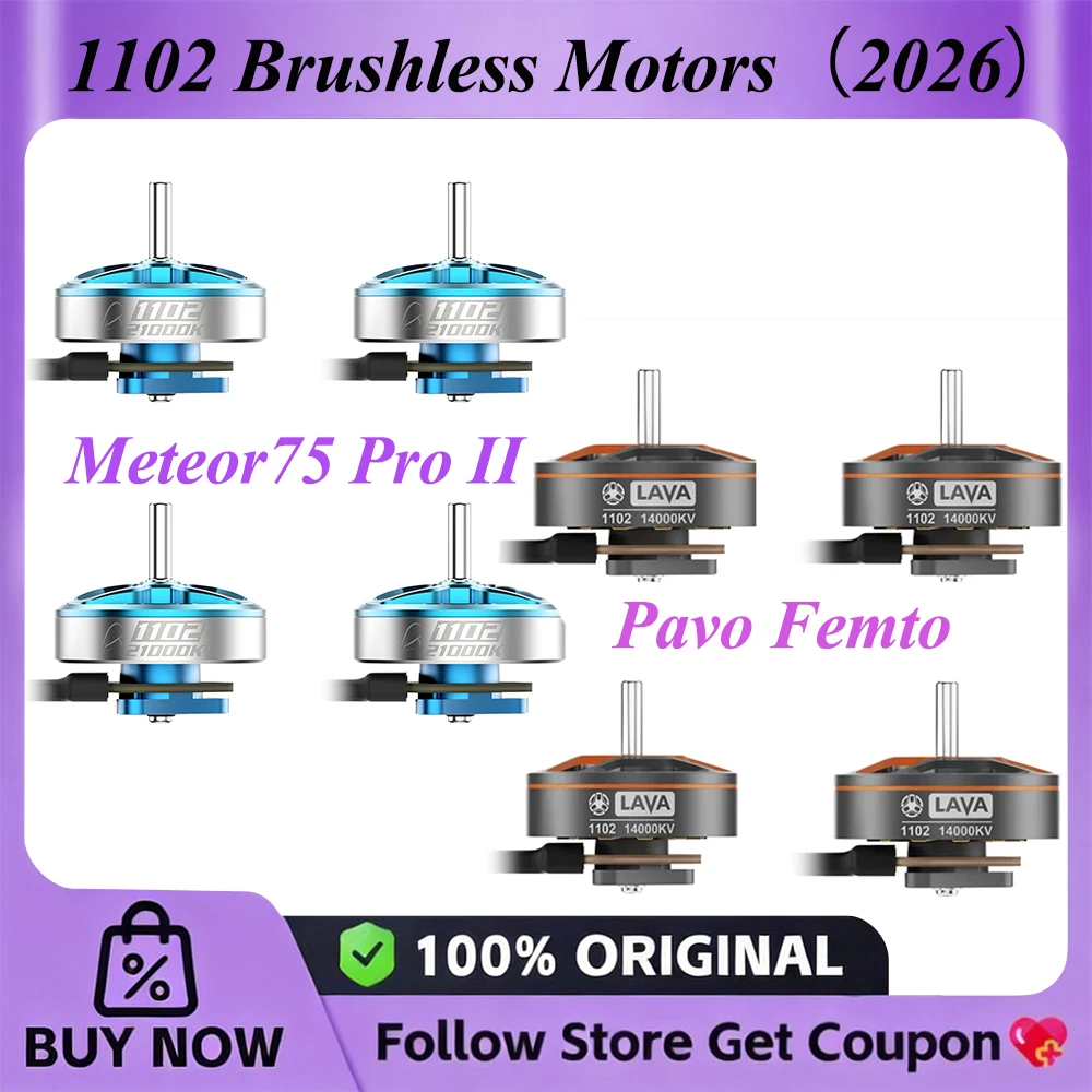 BetaFPV LAVA 1102 14000kv / 21000kv Bürstenlose Motoren für Pavo Femto/ Meteor75 Pro II, Meteor75 Pro Bürstenloser Whoop Quadcopter