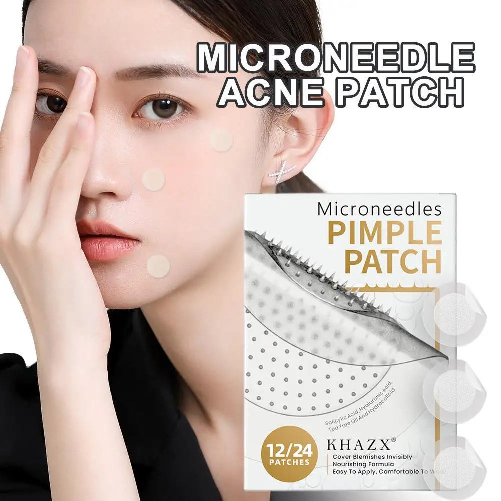 12/24PCS Micro Needle Pimple Patch with Invisible Hydrocolloid Technology For Acne Pimples Overnight Invisible Acne Cover Patch