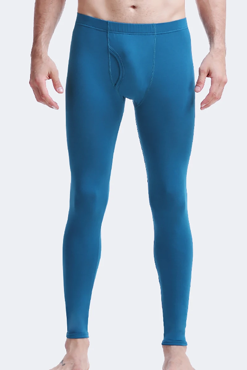 Men's Thin Cotton Thermal Pants, Single Piece Slim Fit Base Layer, Autumn Winter Warm Long Underpants for Young Men