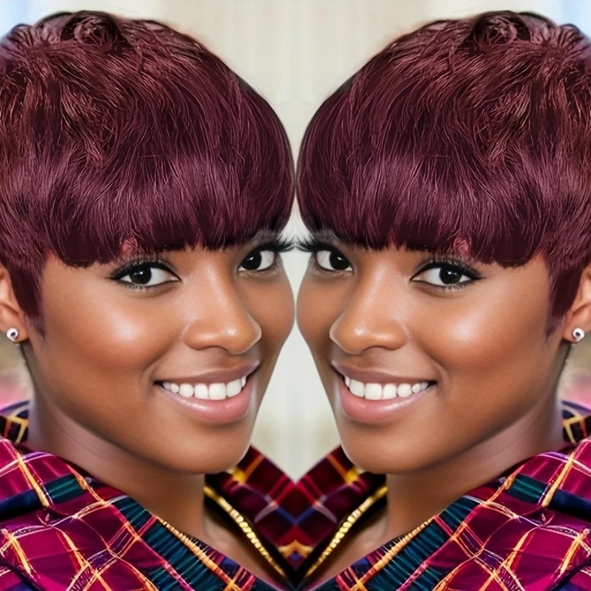 

Короткий прямой парик Боб, парик с стрижкой пикси, человеческие волосы для женщин с челкой, полностью машинное производство