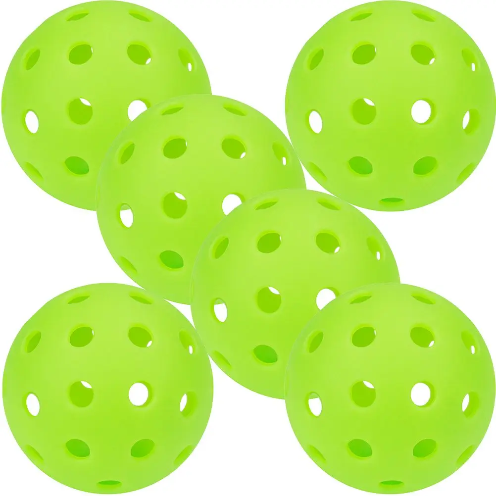

6 Pcs Luminous Hole Compact Multi Function Balls Light Green Glow in Dark for Sports Training Durable