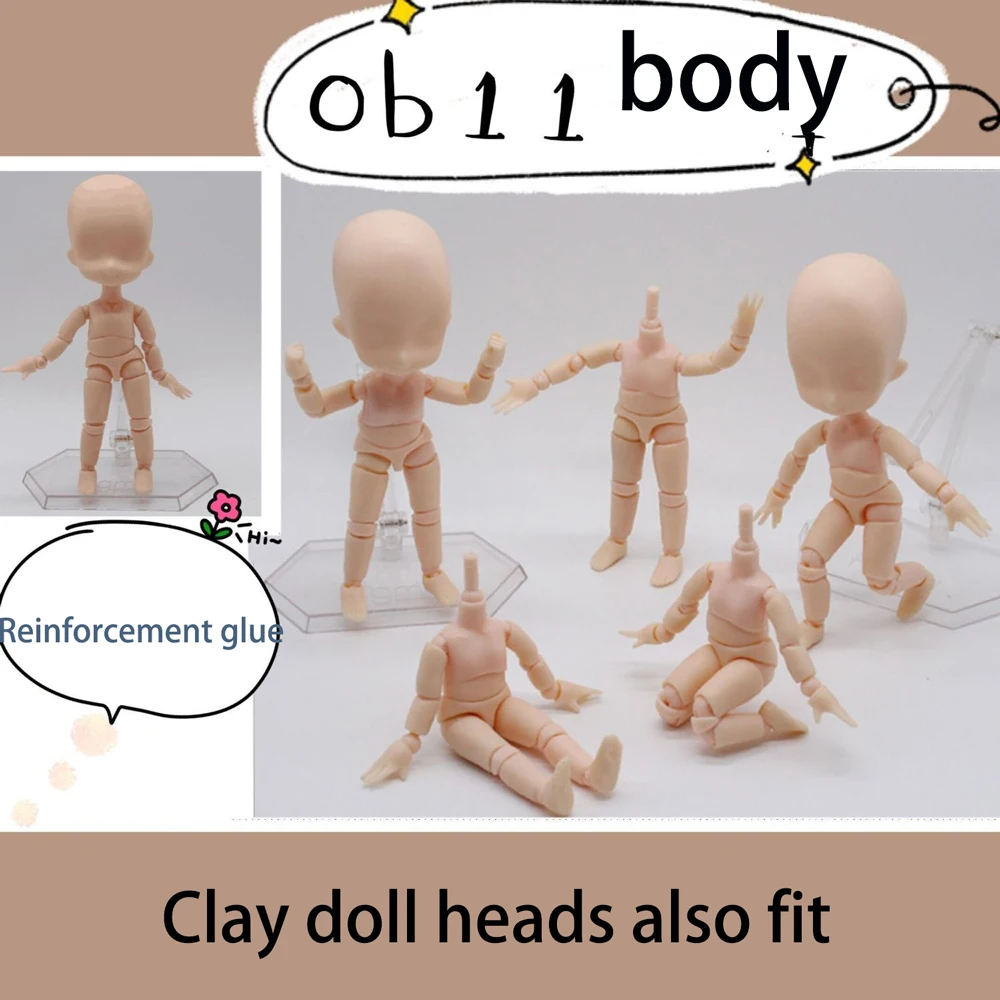 Game Impact Bjd Body for GSC Head ob11 1/12BJD doll Body Spherical Joint Doll Toy Hand Accessories Clay doll heads Can Use