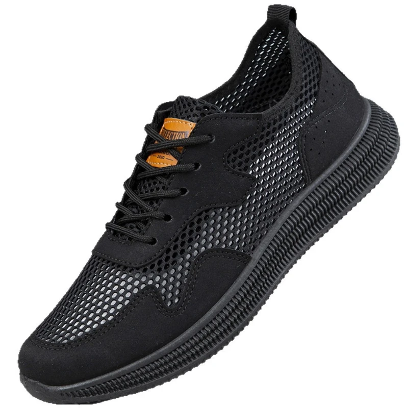 Men's Soft-soled Shoes Breathable Mesh Perforated Casual Shoes Flat Comfortable and Thin Shoes Trendy and Anti-slip Sneaker