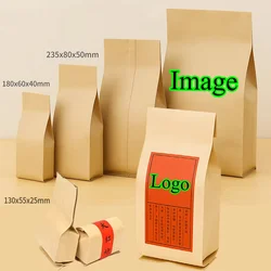 100 Stück Kraft papier Seiten zwickel zum Mitnehmen Lebensmittel verpackungs beutel DIY Tee Snack Süßigkeiten Open Top Folie Inlay Heiß siegel Aufbewahrung beutel