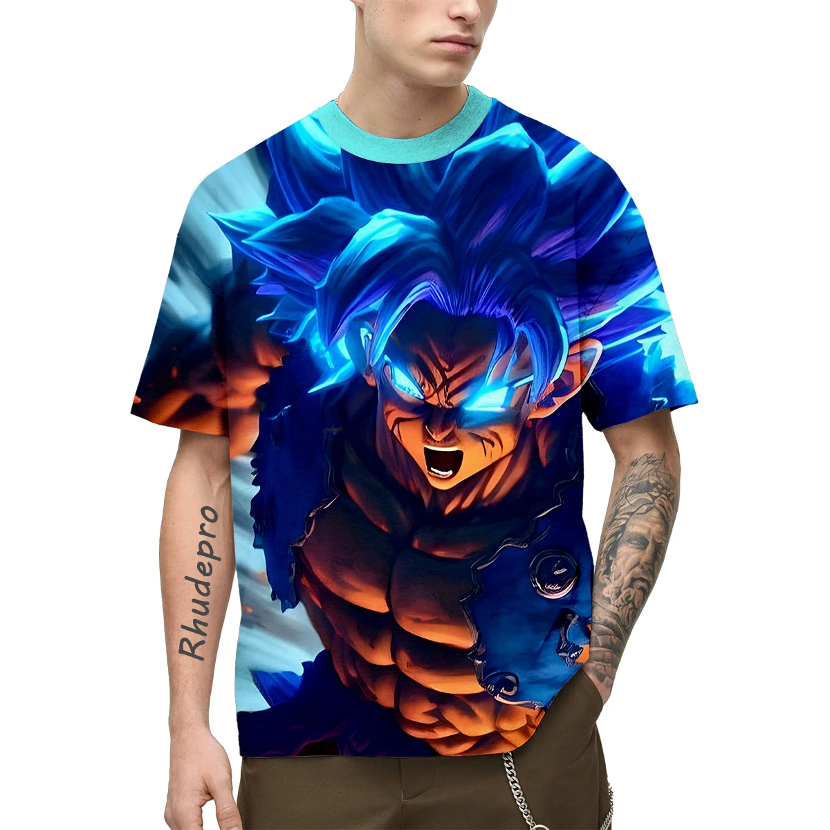 Homens e Mulheres Anime Dragon Ball Z Wukong Camisetas de RPG de impressão 3D, Unisex Large Street Top, Novo, Verão