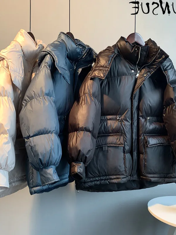 

Coat Women's Clothes Hooded Winter Cotton-padded Jacket Famale Short Black Parkas Elegant Manteau Femme Hiver SQQ1001