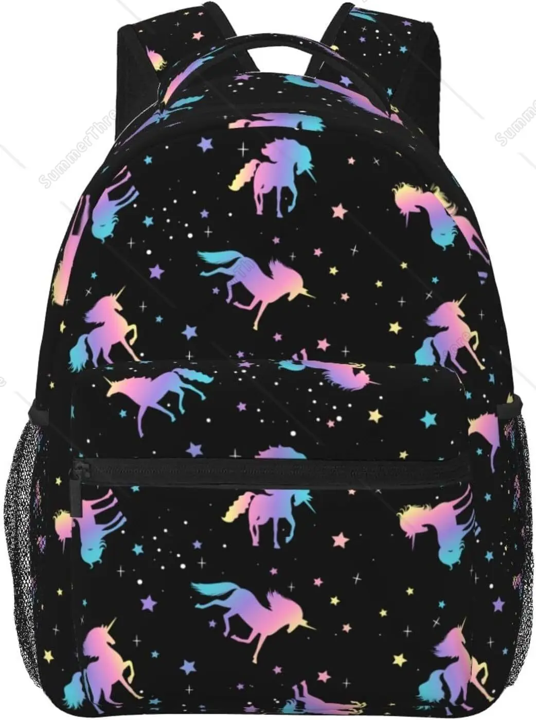 Plecak szkolny dla dziewczynki z motywem jednorożca i gwiazdek, dziewczęcy, na laptopa, duża torba na książki, casualowy plecak na co dzień dla uczniów, dziewcząt, chłopców i dzieci.