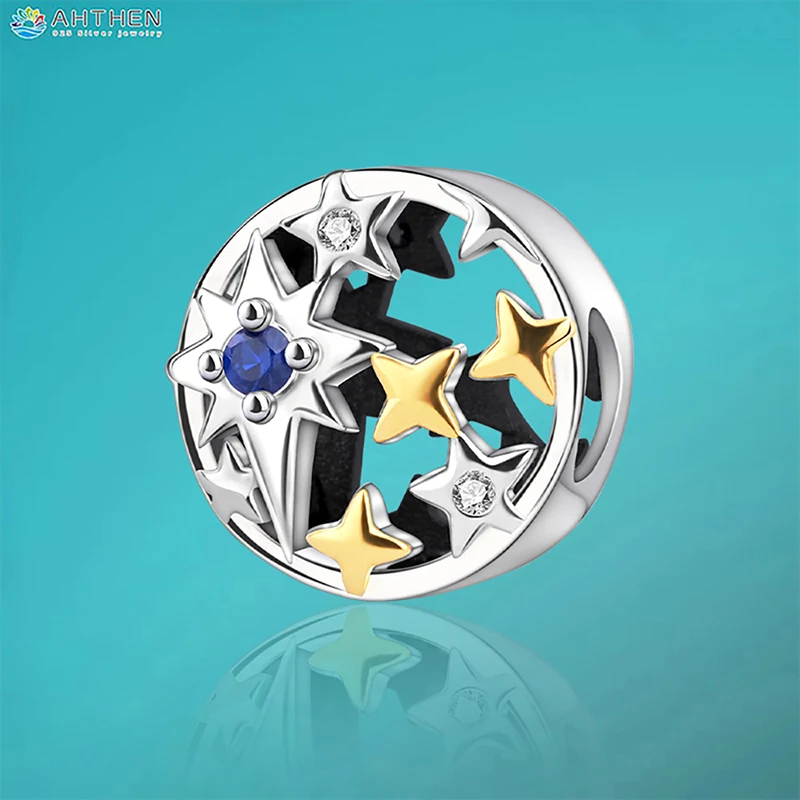 

Ahthen из стерлингового серебра 925 пробы, Лидер продаж, подвеска из бисера со звездами, подходит для браслетов-цепочек в виде змеи, ожерелья для женщин, изготовление ювелирных изделий