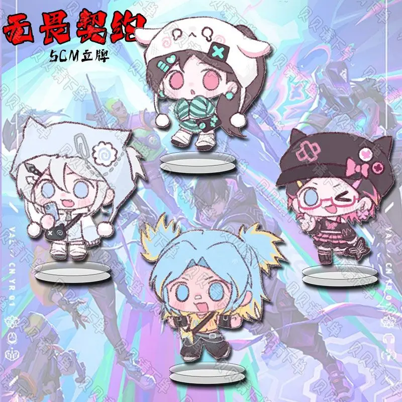 Valorant Acrylic Standee Keychain Jett Sage Neon Clove HD Printed Display Match for Bookcase Figure Set Cute Vocalist Decor Gift