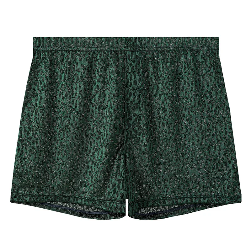 Men's Underwear Textured See-Through Solid Color Ice Silk Boxers Large Size Breathable Aro Shorts Pouch Bulge Underpants Male