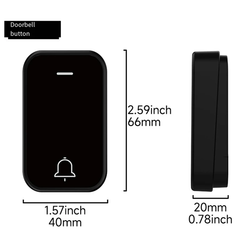 Self Powered Doorbell Battery Free Waterproof 200 Meter Ultra Long Distance(US Plug)