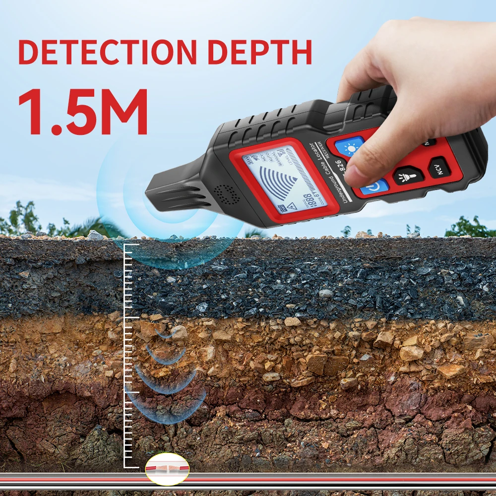 Noyafa NF-826 Wire Tracker Portable Telephone Cable Locator Underground Pipe Detector Professional Cable Finder